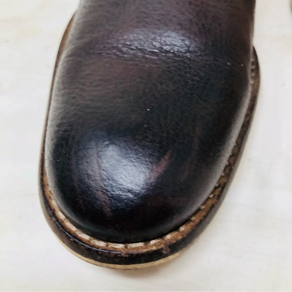 Valuni Brown Pebbled Leather Buckled Strap Oxfords - Picture 7 of 13